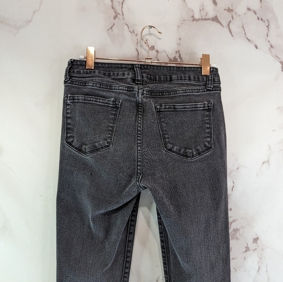 Roebuck & Co Jeans Girls Size 6 Black Gray Denim Skinny Mid Rise Pant Sears - Picture 7 of 10